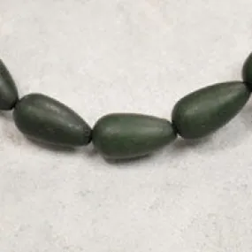 14mm Italian Forrest-Green, Tear Drop, Lucite Bead, 12 inch strand