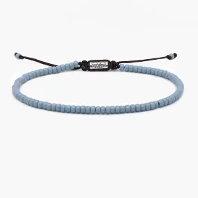 2mm Glass Beads Adjustable Bracelet (Dusty Blue)