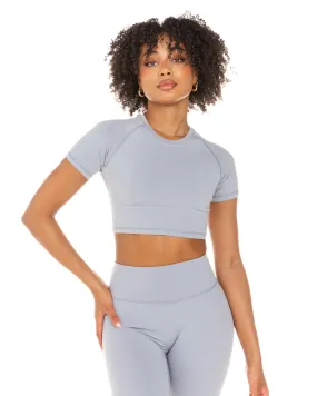 Aura Crop Tee - Steel Grey