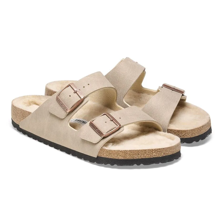 Birkenstock Arizona Shearling Sandal - Desert Grey Taupe