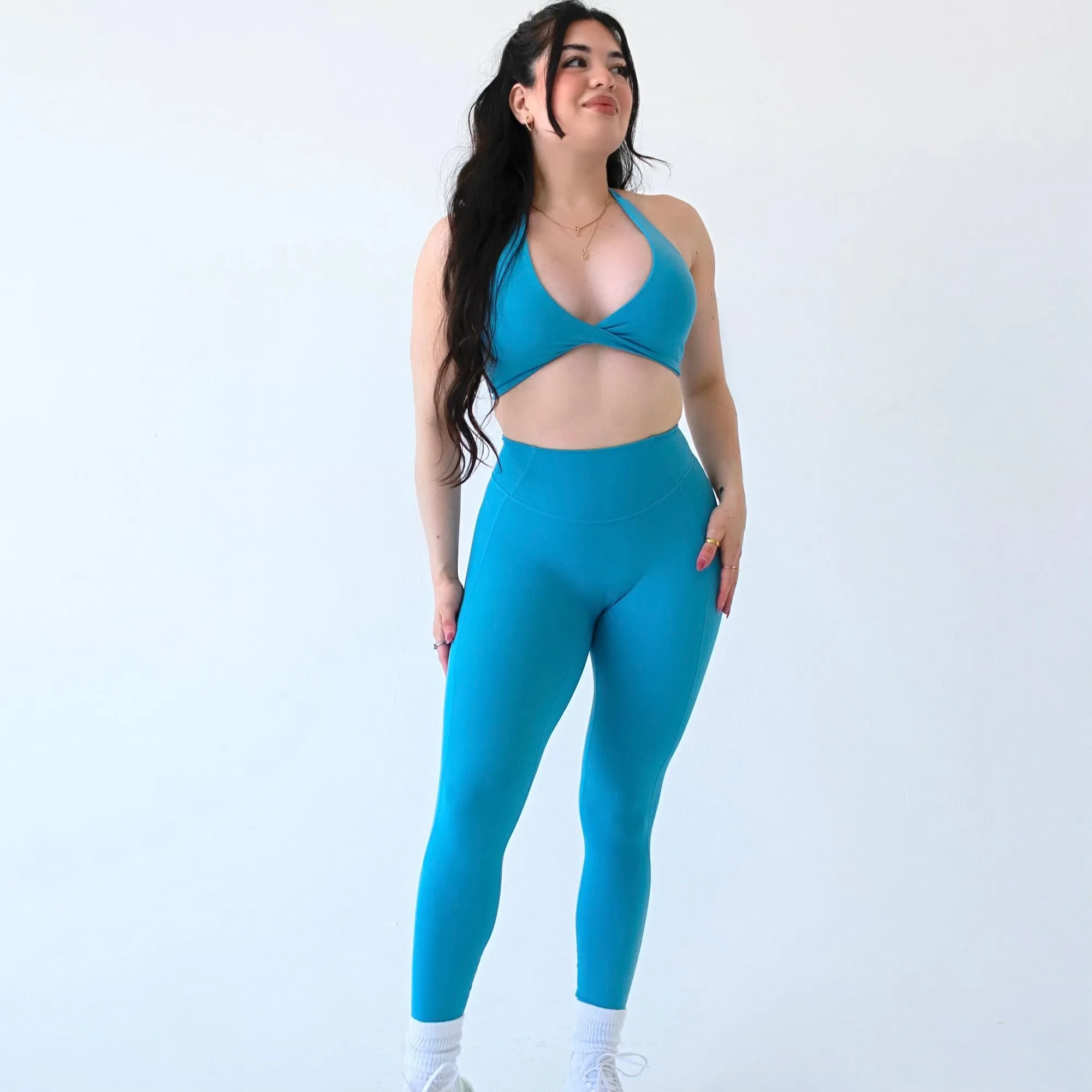 Blue Smooth Leggings