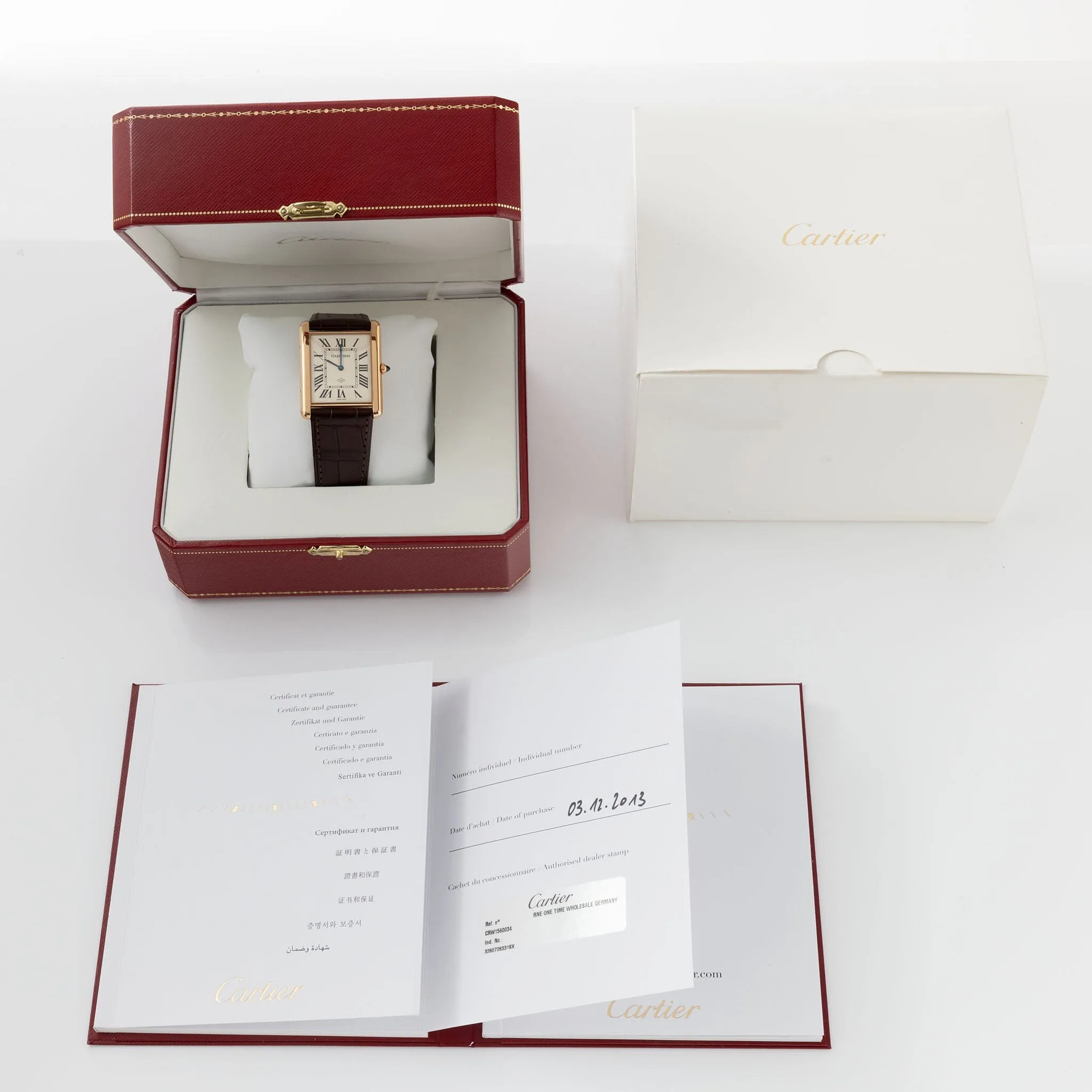 Cartier Tank Louis Collaborateur Edition XL 3280 18kt Rose Gold Box and Papers