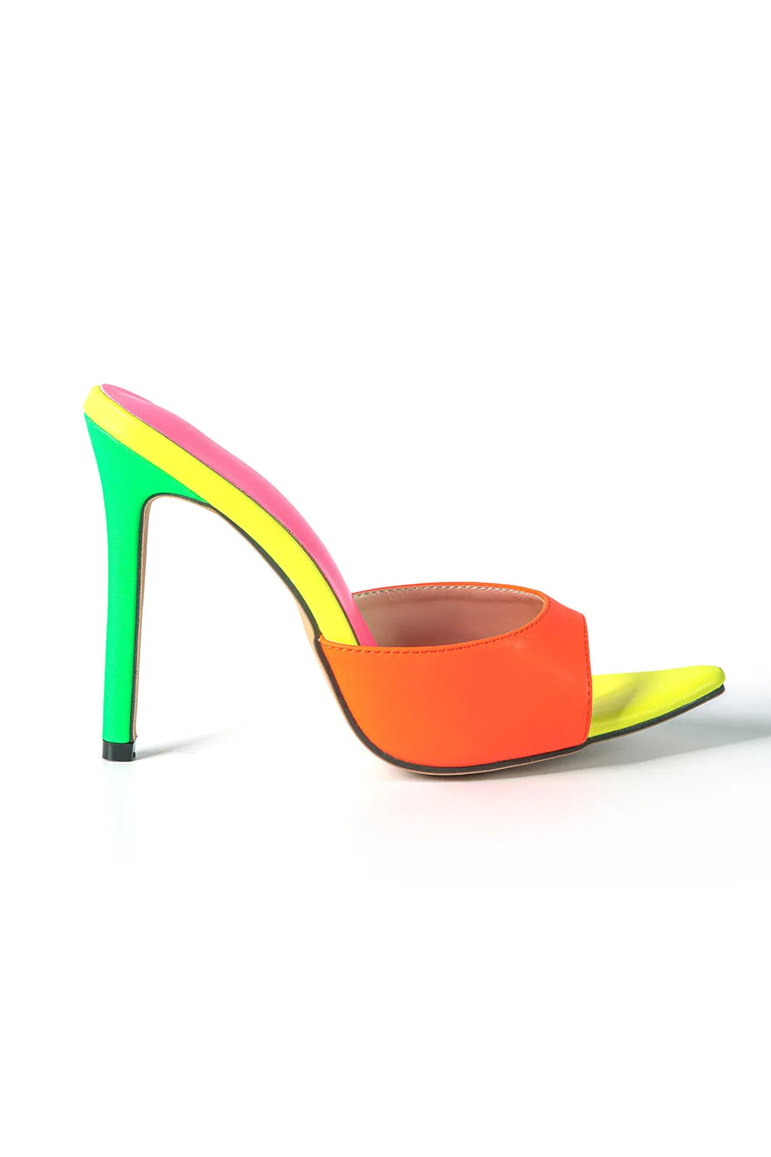 Color Block Pointed Toe High Heels