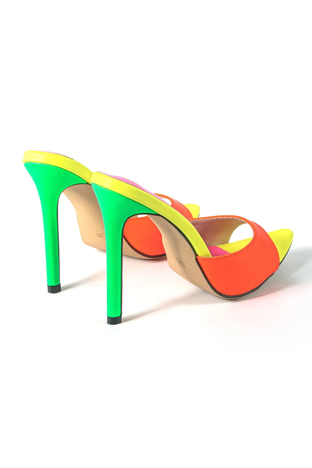 Color Block Pointed Toe High Heels