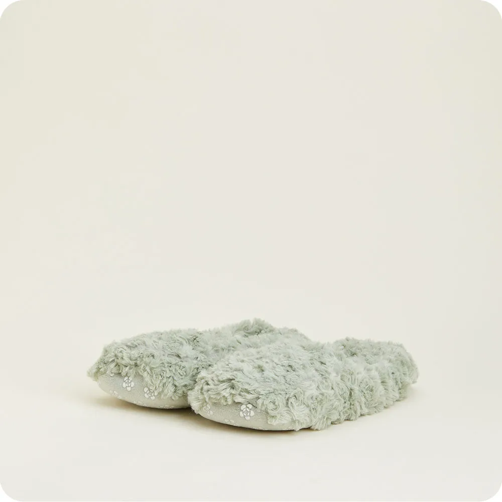 Curly Sage Green Warmies Slippers