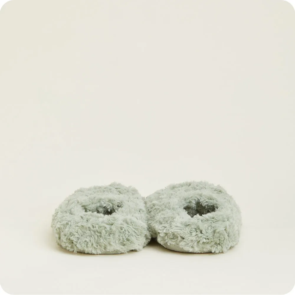 Curly Sage Green Warmies Slippers