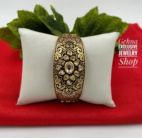 Designer Antique Black Kundan Bracelet By Gehna Shop