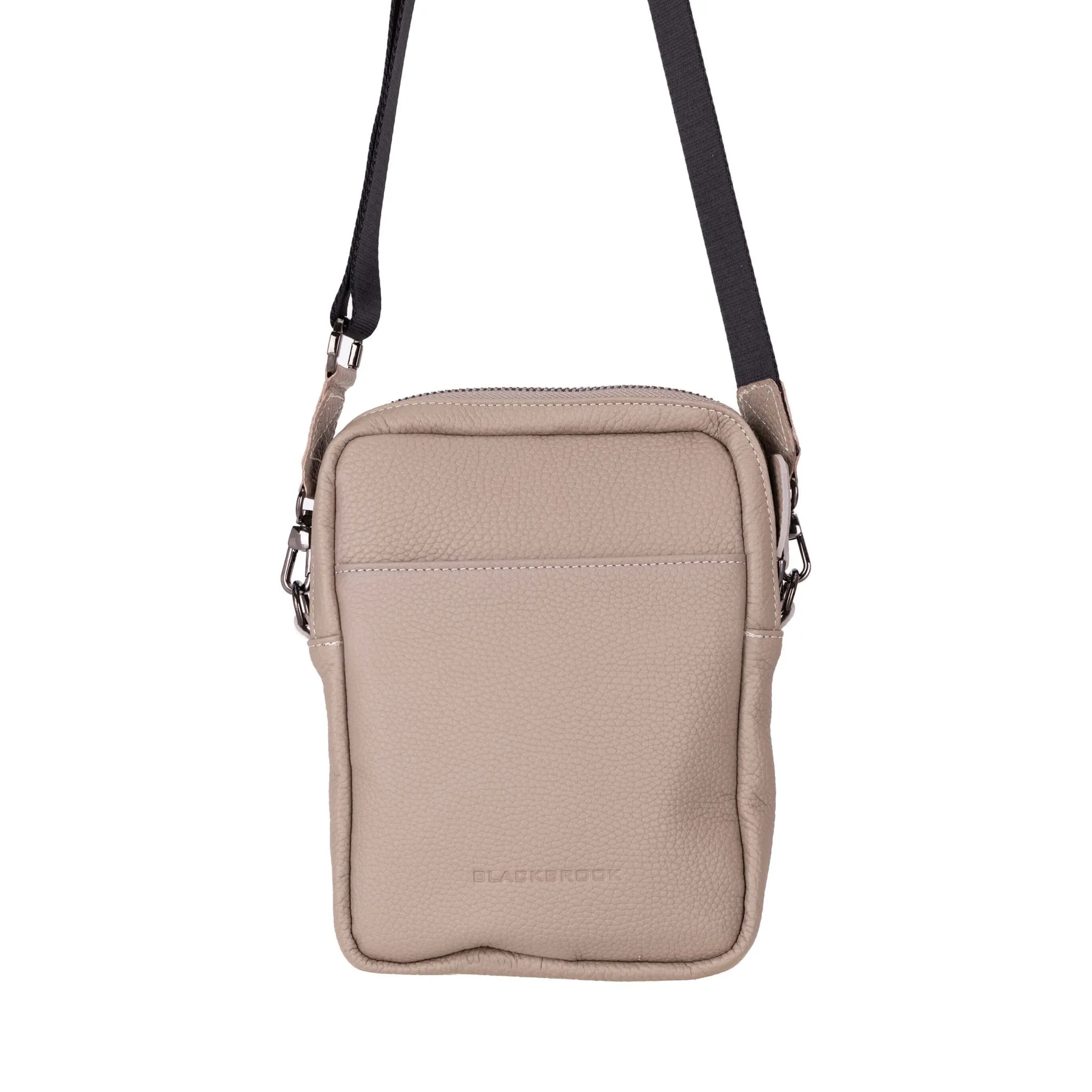 Dillon Crossbody Leather Bag, Grey