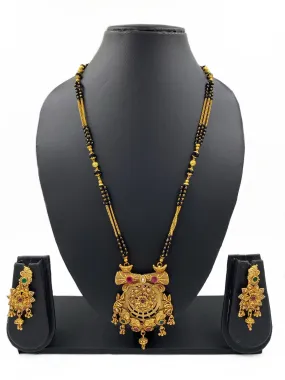 Exclusive Matt Finish Golden Mangalsutra Necklace Set For Women By Gehna Shop