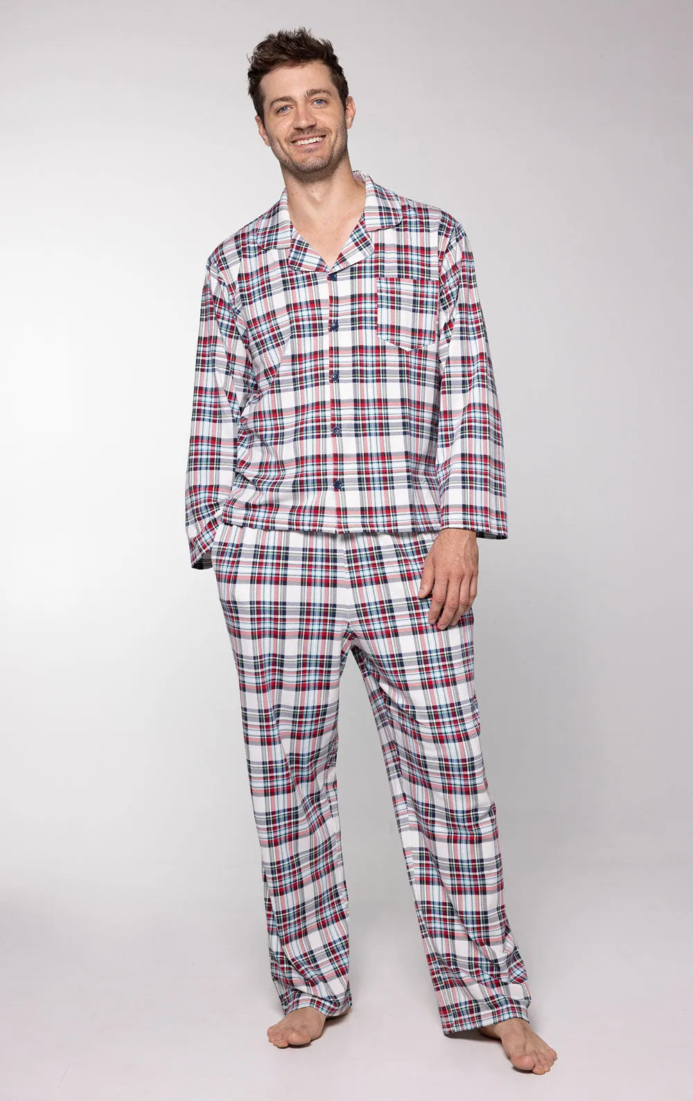 Hibernation Plaid Matching Couples Pajamas