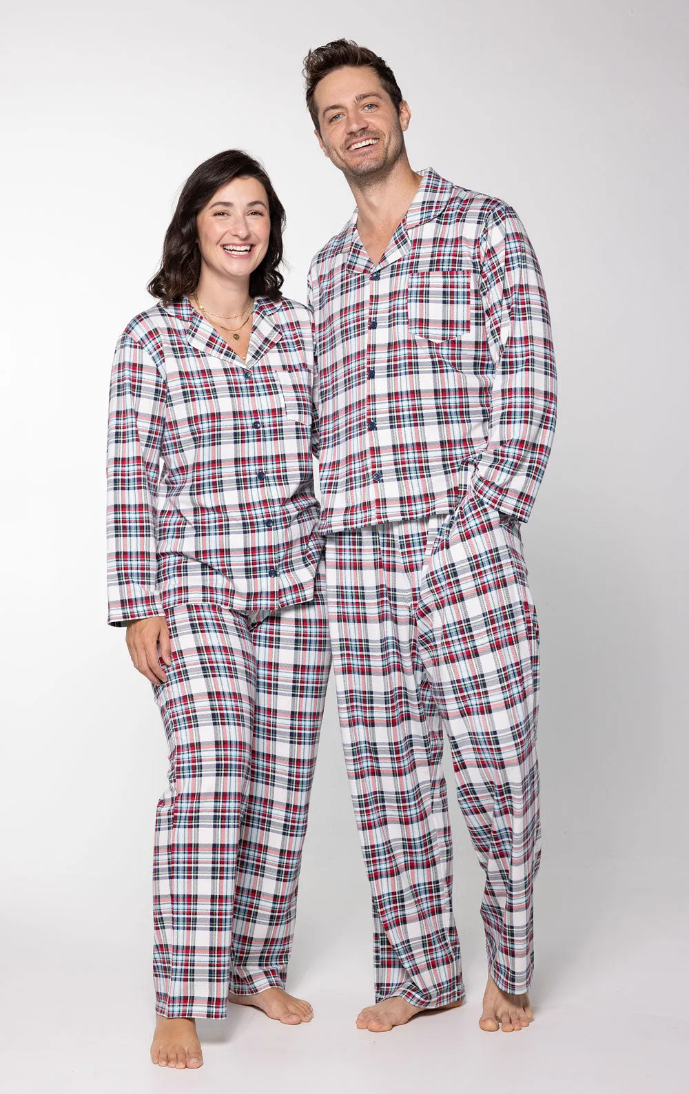 Hibernation Plaid Matching Couples Pajamas