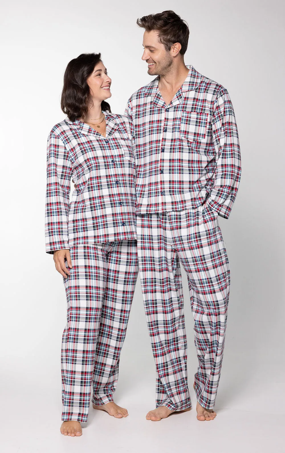 Hibernation Plaid Matching Couples Pajamas