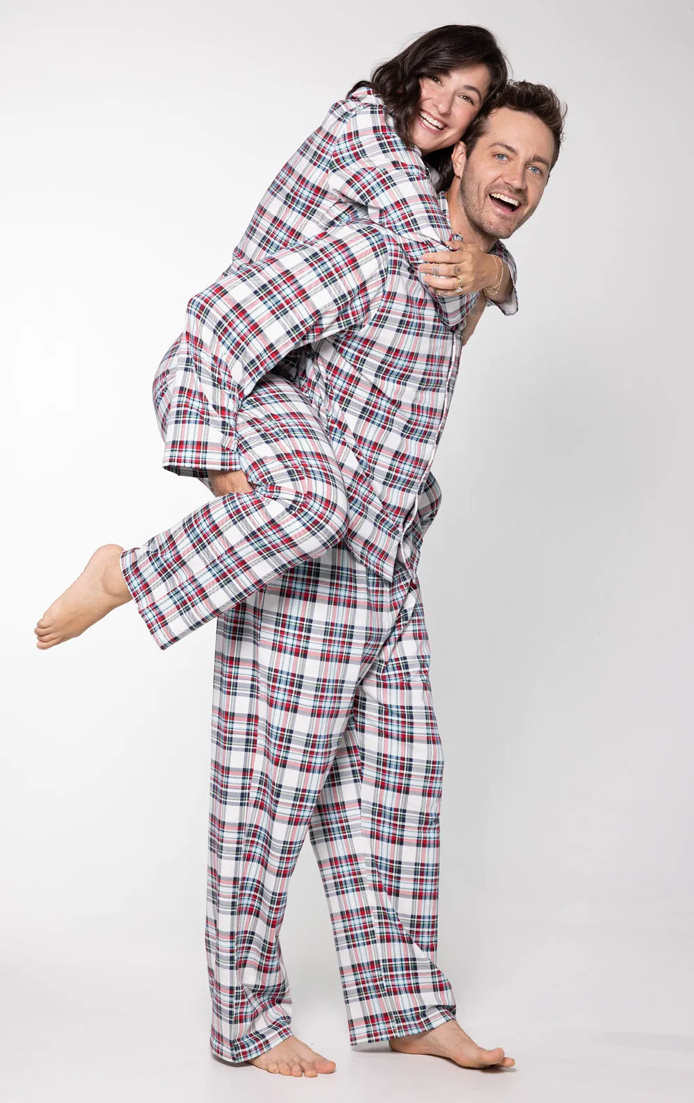 Hibernation Plaid Matching Couples Pajamas