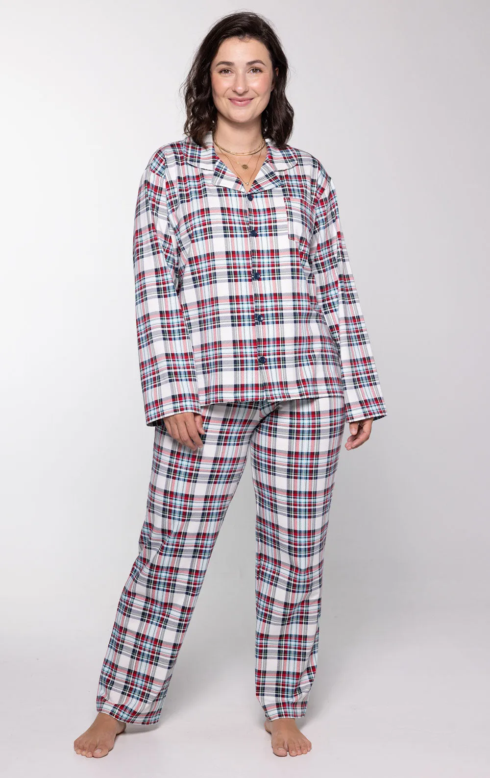 Hibernation Plaid Matching Couples Pajamas