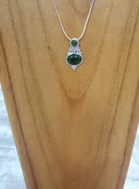 Jade Oval and Circle Vintage Pendant