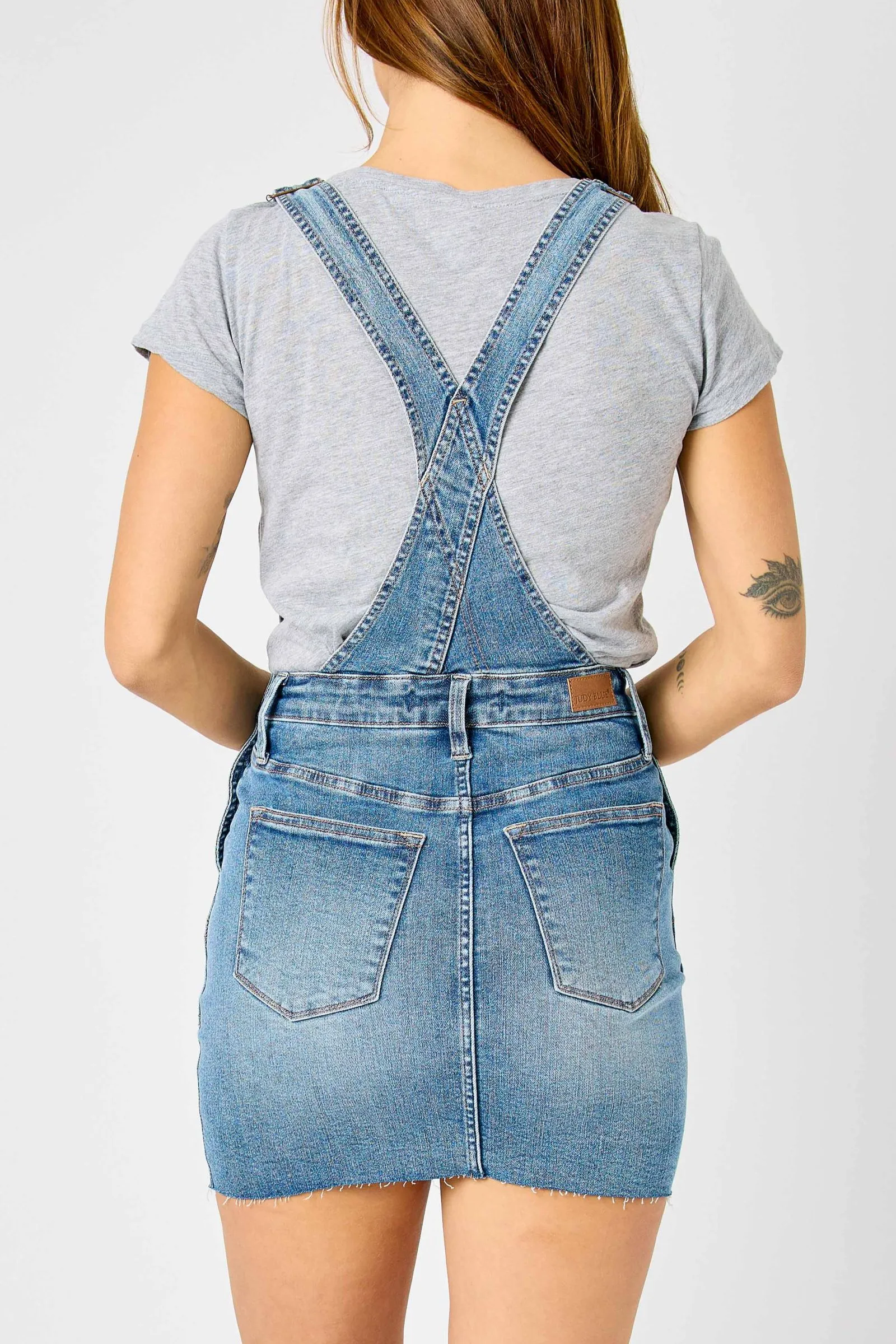 Judy Blue Reg/Plus High Waist Raw Hem Skirt Overalls