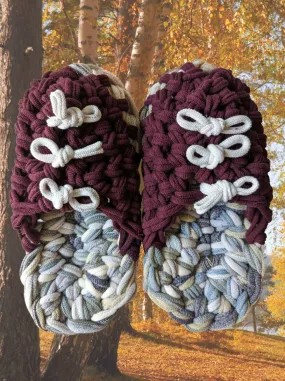 Medium | Knit up-cycle slippers 2023-M03 [Medium]