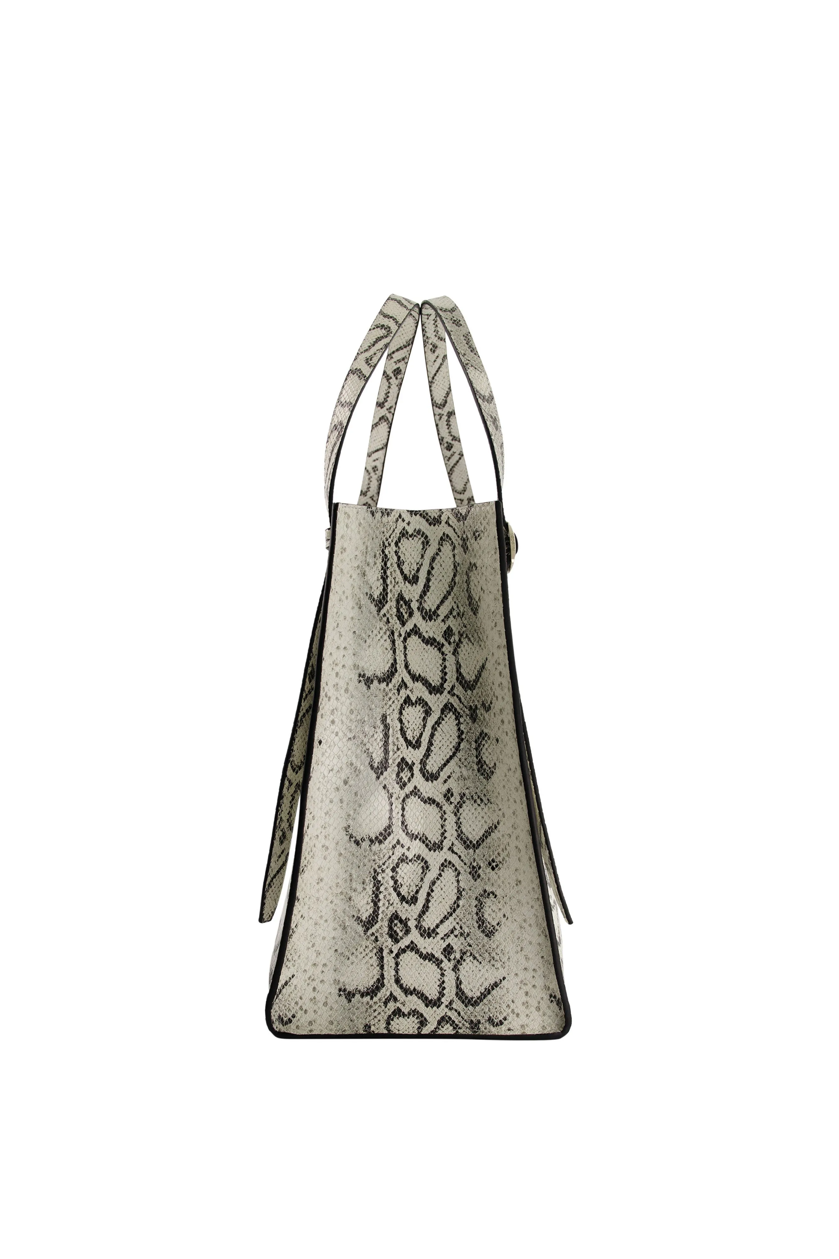 Snake Print Belt Tote Bag