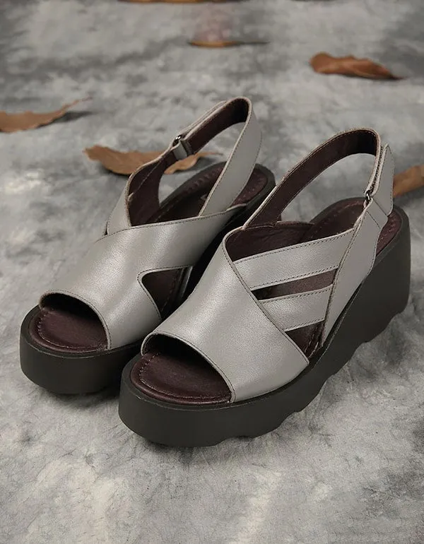 Women Fashion Fish Toe Wedge Sandals Slingback