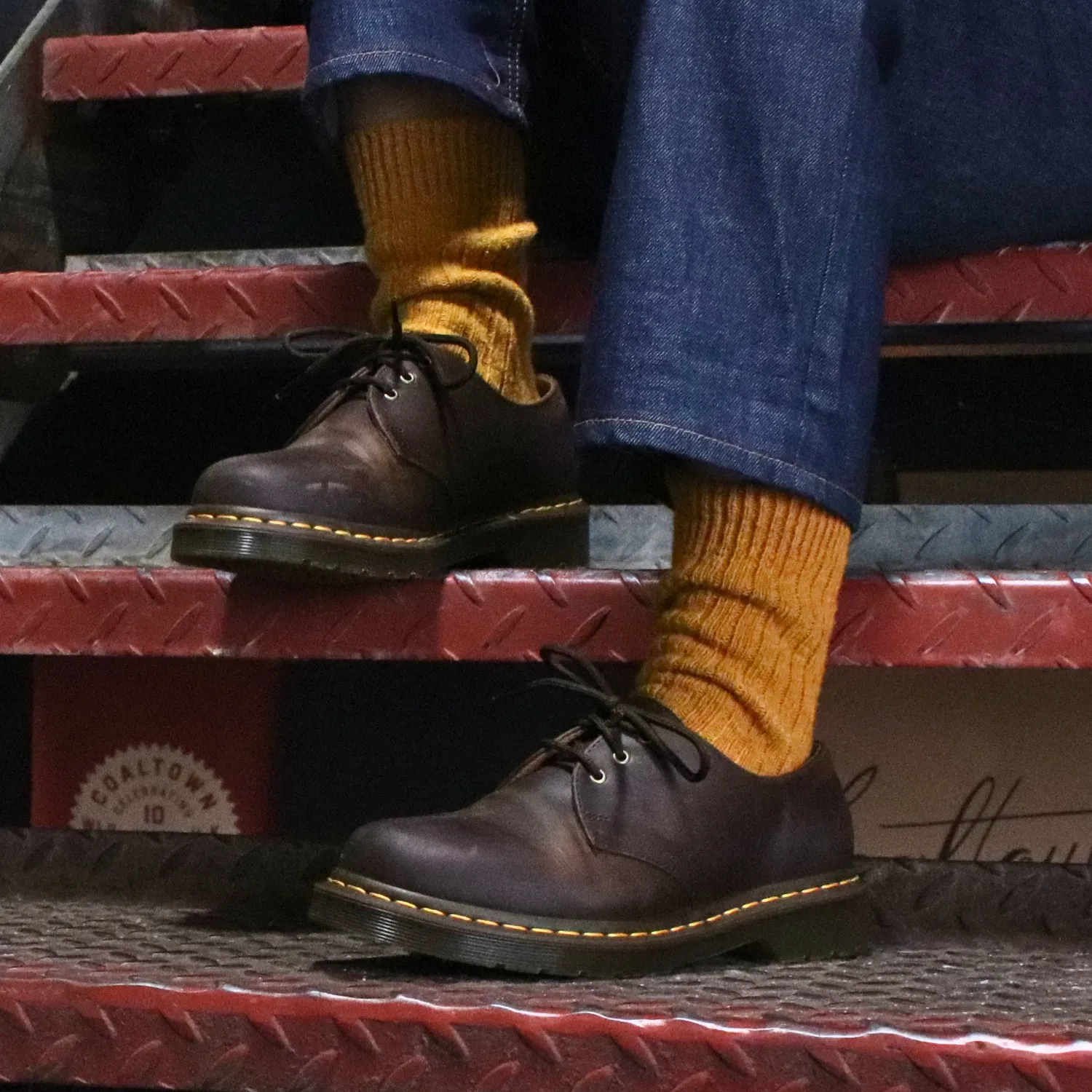 Women's Gold Donegal Wool Socks